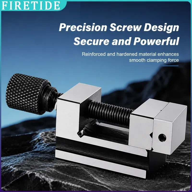 Hardened Precision V-Type Parallel Jaw Vice 1/1.3/1.5 Inch Cross Bench Clamp for CNC Milling Engraving Lathe Machining Equipment