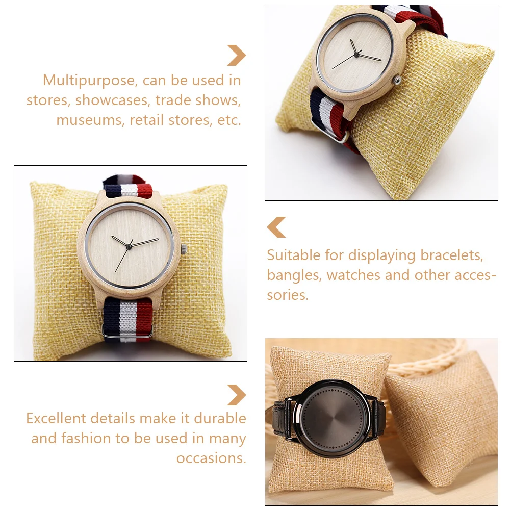 

6 Pcs Display Pillow Watch Pillows Mini Chain Imitation Hemp Jewelry Displays Toddler