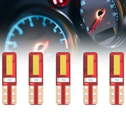 5 Pcs T5 LED 2SMD W3W W1.2W Bulb Car Light Indicator Dashboard Gauge Instrument Lamp Auto Motorcycle Replacement 12V White