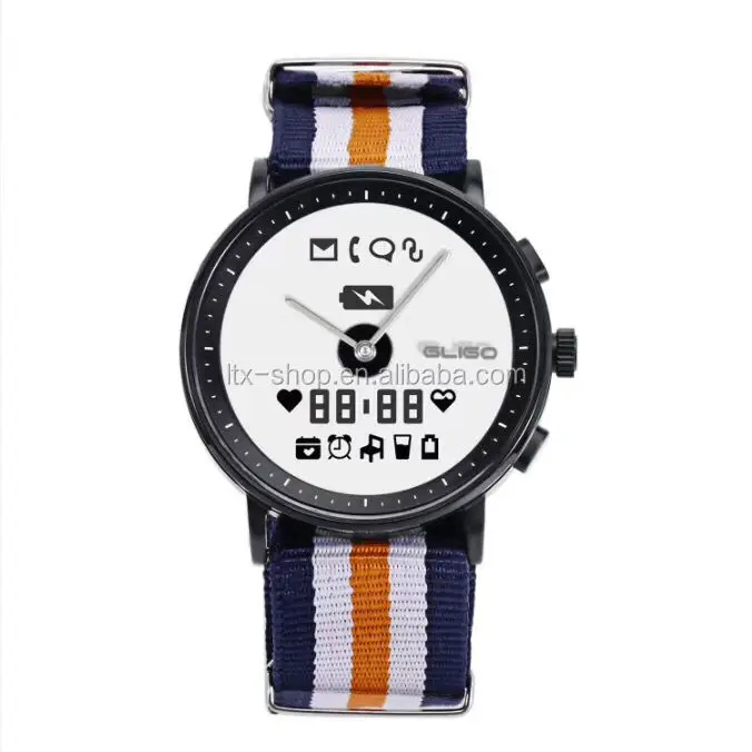 2018 New Product Fashionable Smart Multi-functional Quartz Watch With Mobile APP, E-ink Screen Heart Rate Sports