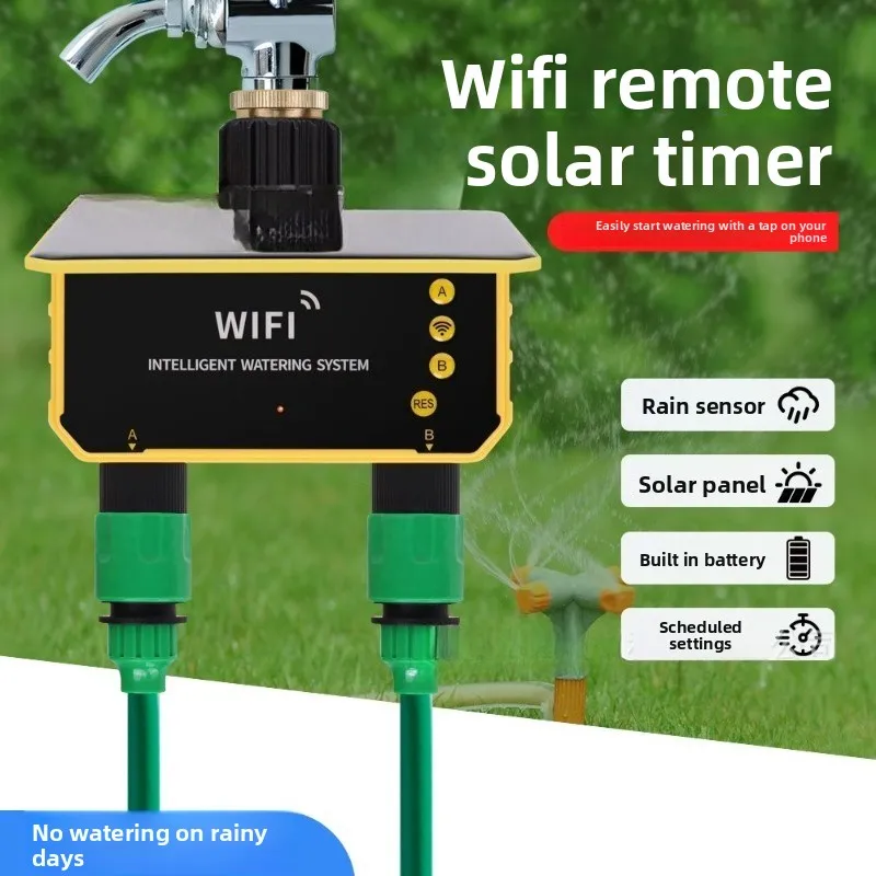 Solar timing flower watering device Automatic irrigation WIFI Intelligent control Garden watering controller
