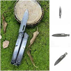 1 Pcs Replaceable VG10 Damascus sandwich steel Blade For Leatherman P2 P4 ARC Main Knife Part DIY Accessories