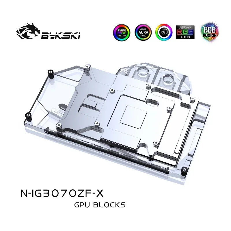 Bykski-bloque de agua GPU para GeForce RTX 3070 NB-V, refrigeración líquida para tarjeta gráfica, con placa trasera, enfriador VGA, N-IG3070ZF-X