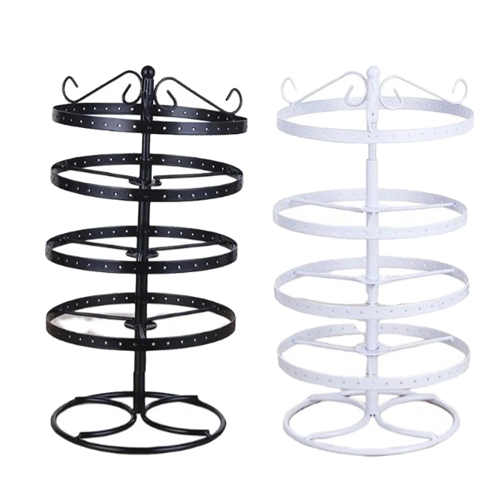 Organizer 4-Tier Round Holes Bracelets Studs Storage Rack Display Stand