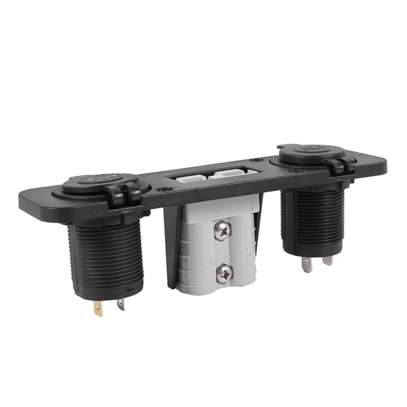 4X Flush Mount For Anderson Plug Socket Double USB Charger Socket Panel For Caravan Camper Boat Truck