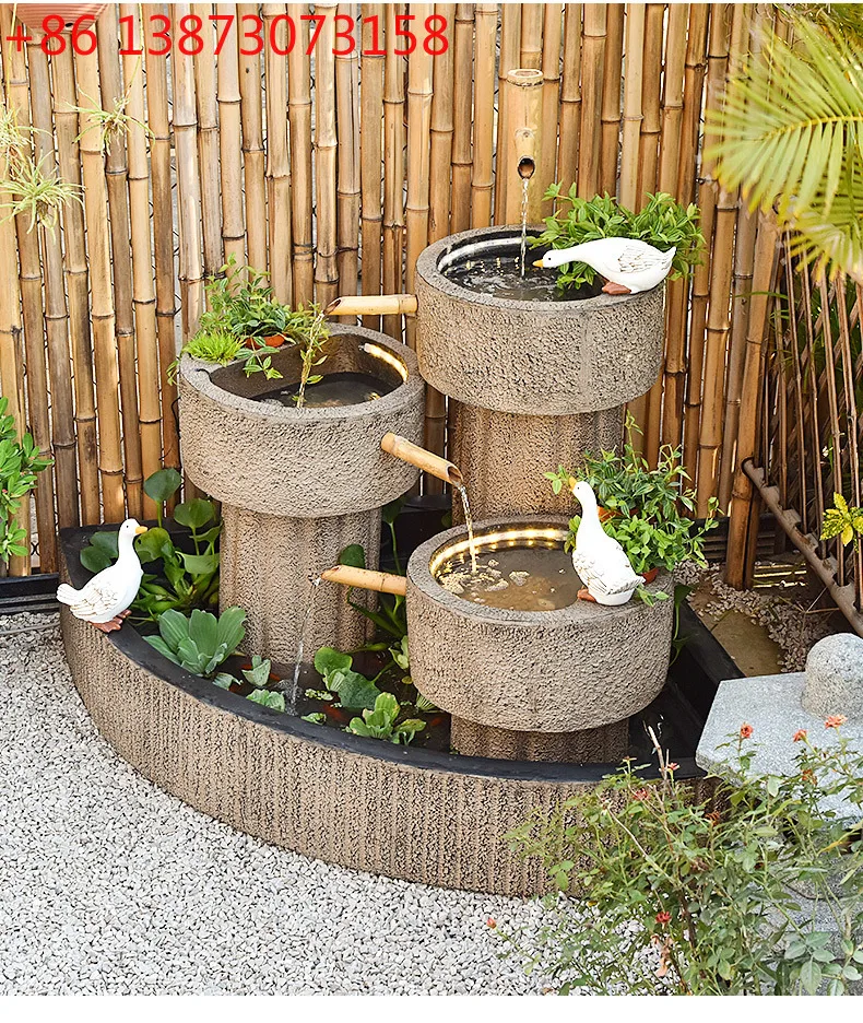Home balcony circulating water outdoor garden courtyard fish pond landscaping opening housewarming gift ornament