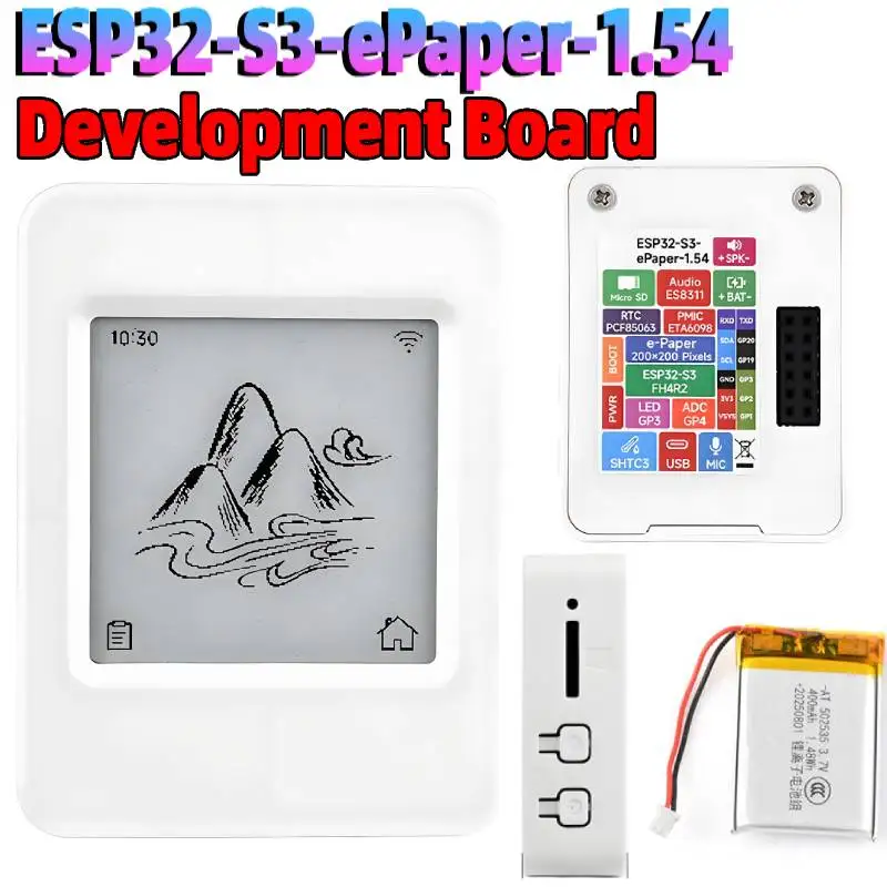 ﻿   ESP32-S3 AI E-Ink Плата для разработки экрана Мини-чернильный экран Плата устройства Маленький дисплей 2,4 ГГц Wi-Fi 1,54 дюйма AIoT Development