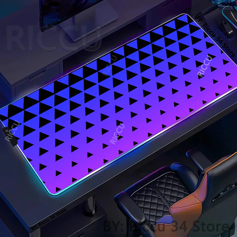 

RGB Gradient Triangle Mouse Pad Large Computer Office Game Table Mats XXL Rubber Anti-slip Gaming Keyboard Mouse pads Long Desk
