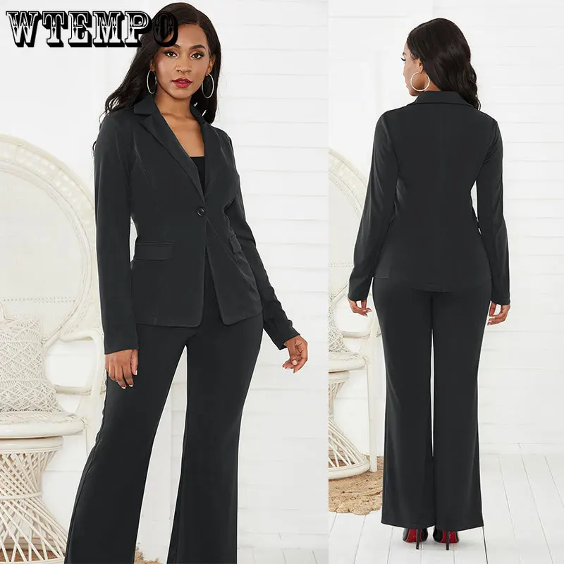 Womens Suit Casual Blazer with Pants Two Piece Sets Solid Office Attire Green Set Work Suits for Women Sexy Top Simplee Clothing