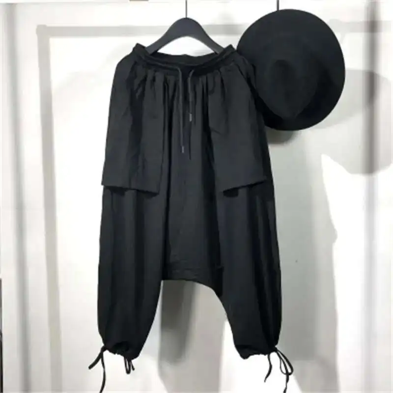 Dark Stall Loose Hanging Summer And Harun Stretch Spring Designer Japanese Street Style Trousers