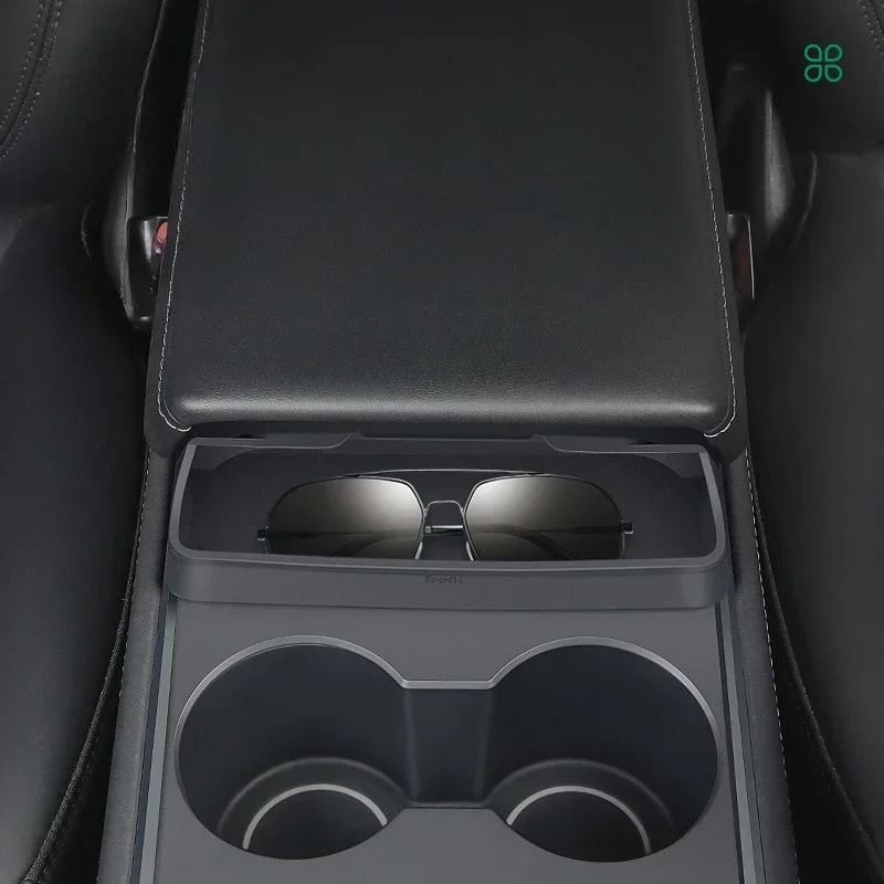 Reposabrazos para Tesla Model 3 Y, caja de almacenamiento para gafas, bolsillo para gafas, Control Central, accesorios interiores de coche, 2024