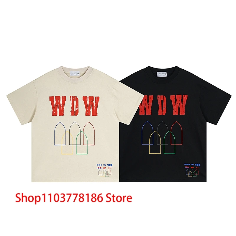 Oversized Who Decides War T-shirt Trend Brand WDW Classic Logo Tee Pullover Summer Breathable Cotton All-match Short Sleeve Tops