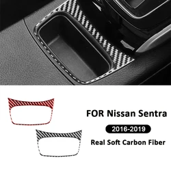 For Nissan Sentra 2016-2019 Accessories Carbon Fiber Auto Interior Front Central Control Storage Box Frame Decoration Sticker