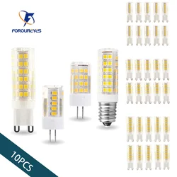 10pcs LED Bulbs 220V G4 G9 E14 4W 5W 7W High Brightness Corn Light Ceramic 2835 Warm/White Indoor Lighting Replace Halogen Lamp