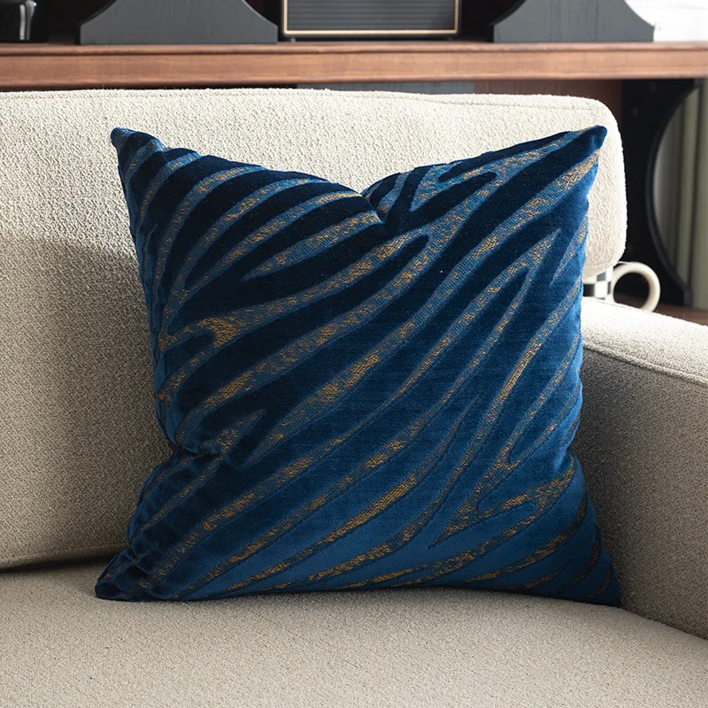Cut Velvet Square Luxury Decorative Pillow Cover Zebra Print for Sofa Couch Living Room Bedroom 18x18inch 20x20inch Colors