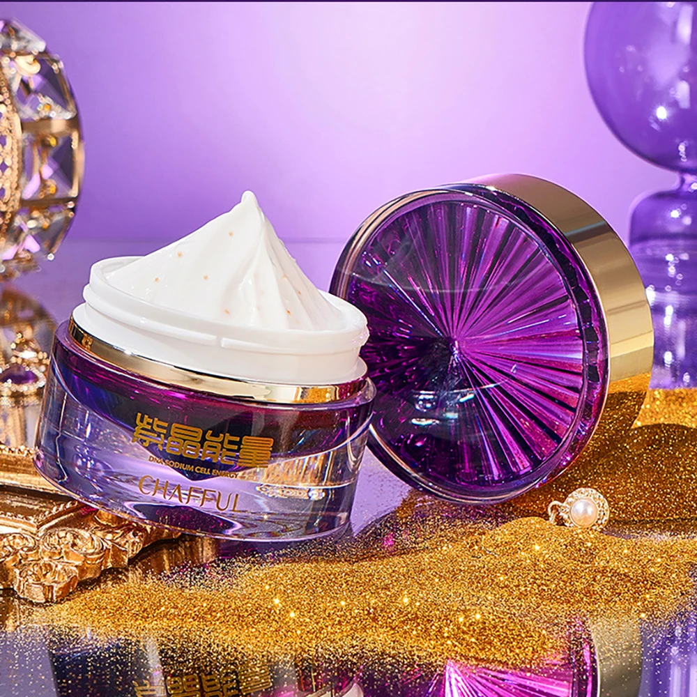 Purple Gold DNA Sodium Cell Energy Activating Firming Eye Face Cream Delicate Smooth For Women's Lady Cream Face Brighten Cream