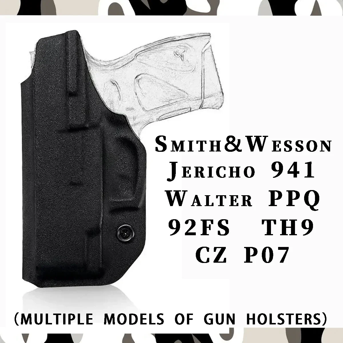 Glock 43 CZ P07 Walter PPQ 92FS Holster Concealed Carry Gun Holsters Compact Pistol Taurus G2c SIG Sauer p365 MP40 380 Case Bag