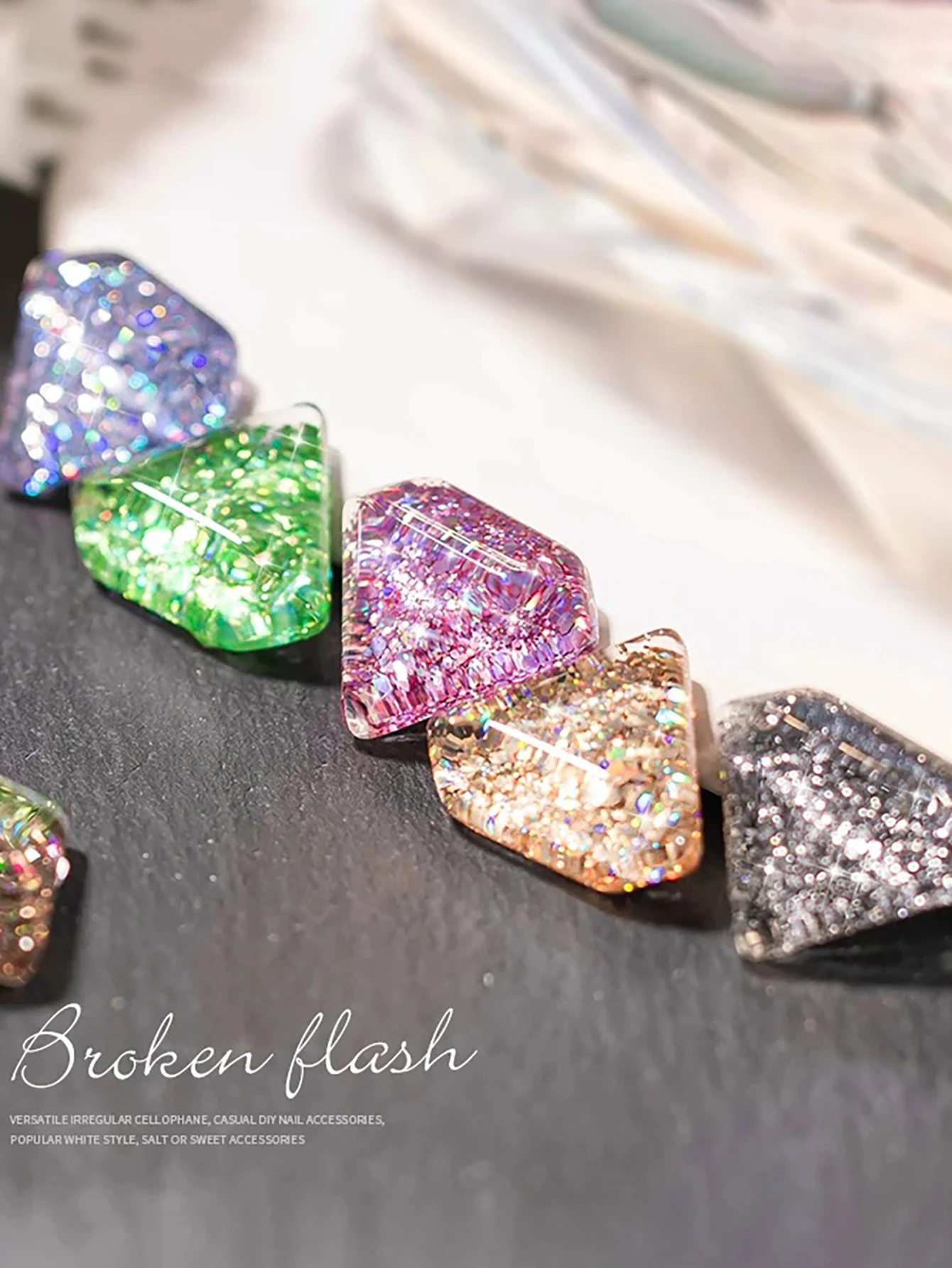 1pcs PSK Diamond Glitter Gel Nail Polish Popular Iridescent Flash Powder Nail Art Explosive Shiny Treatment Gel Nail Supplies