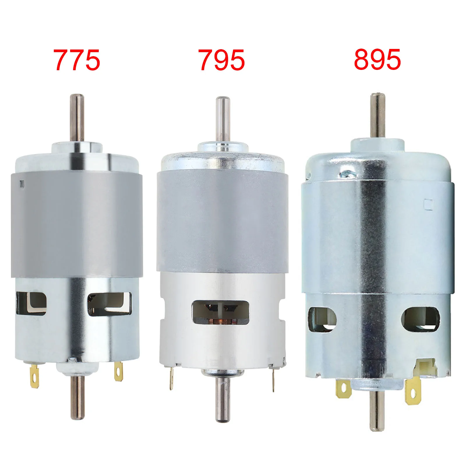 775/795/895 DC Motor 12/24V Double Output Shaft Micro Motor with Double Ball Bearing for DIY Tools Electronic Component Motor