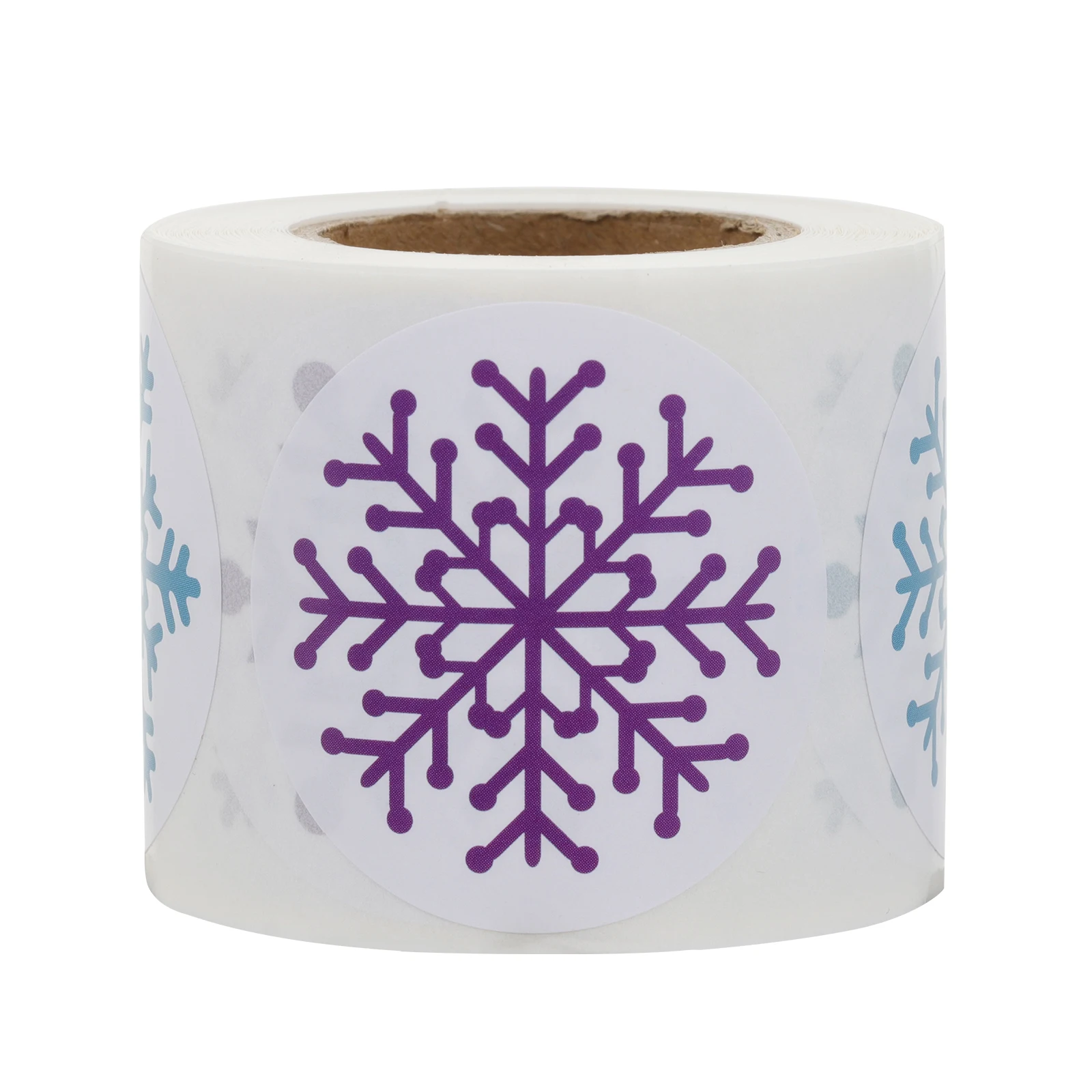 

500Pcs Christmas Stickers Snowflake Pattern Roll Self-Adhesive DIY Holiday Embellishment for Gift Boxes Cards Candy Bags