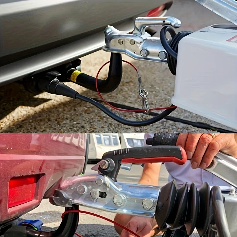 1 unidad de cable de seguridad de acero inoxidable rojo para remolque, para freno de emergencia, accesorios y piezas para enganche de remolque y caravana