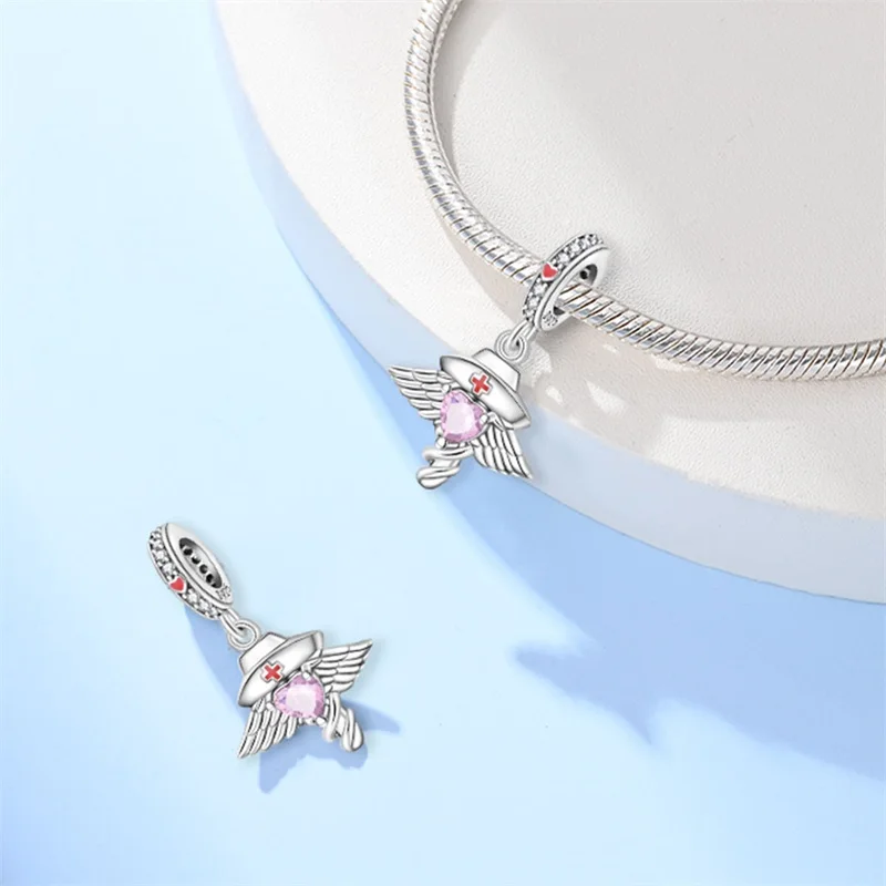 

New 925 Sterling Silver Medical Care And Protection Charms Pendants For Women Fit Original Bracelet DIY Birthday Jewelry Gifts