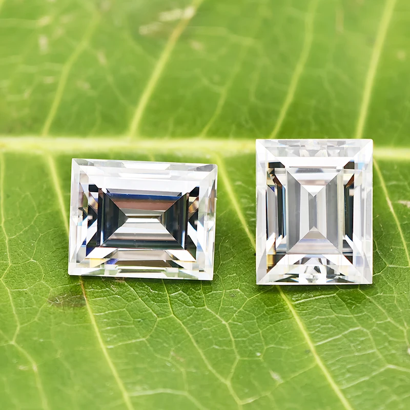 White D Color VVS1 Rectangular Cut Moissanite Stone Moissanita Lab Diamond with GRA Certificate Positive Pass Diamond Tester