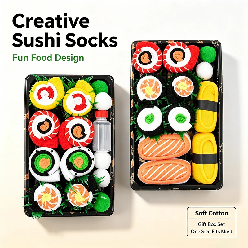 3/4/5 Pairs, Funny Food Novelty Crew Socks, Creative Interesting Present for Friend Family, Soft Comfortable Daily Wear Socks