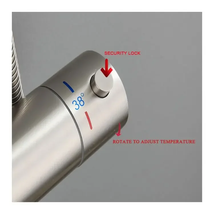 Stainless steel constant temperature wall mounted bathroom basin  shower faucet