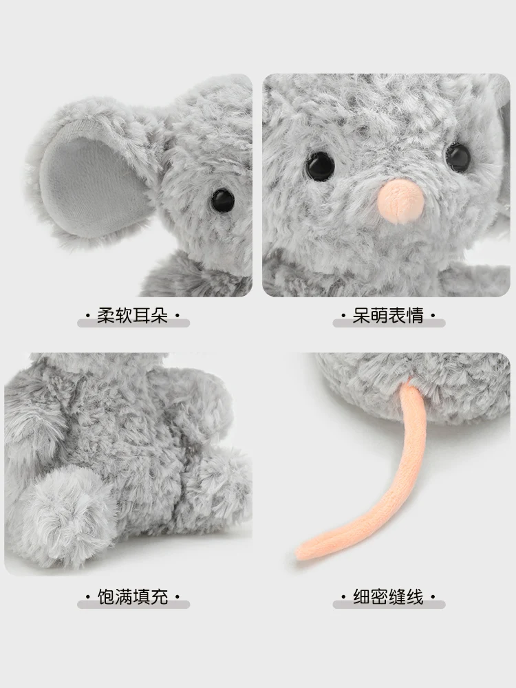 15 cm lebensechte Maus-Plüschfigur, niedliche, intelligente, flauschige Haustierpuppe, zum Kuscheln, als Heimdekoration, hochwertige Geschenke – Detail 8