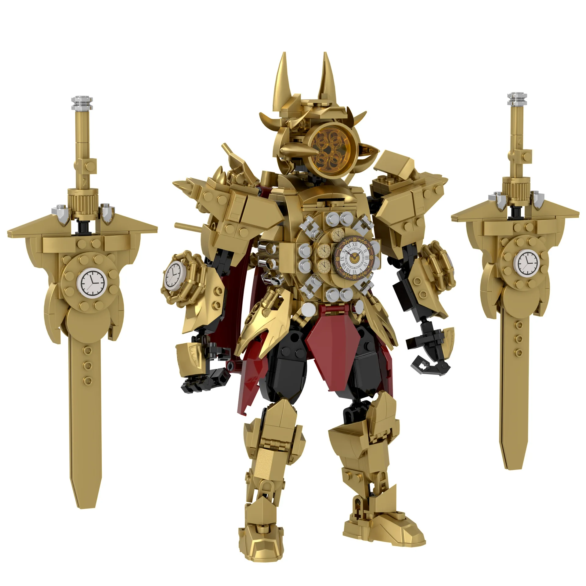 

Horror Game Skibidi Toilet Champion Clock King Building Blocks Titan Monitor Clock Man DIY Bricks Toys For Kids Christmas Gifts