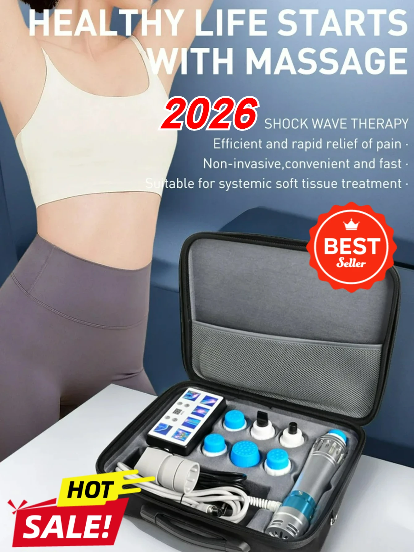 

Портативный аппарат для ударно-волновой терапии 2026, массажер для глубоких тканей для облегчения мышечной боли, физиотерапевтический аппарат для домашнего использования