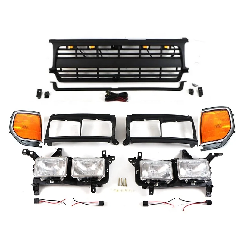 

Auto Parts Other Exterior Accessories Front Grille Head Lamp Surround Black Brackets Fit For LandCruiser LC80 FJ80 1990-1997