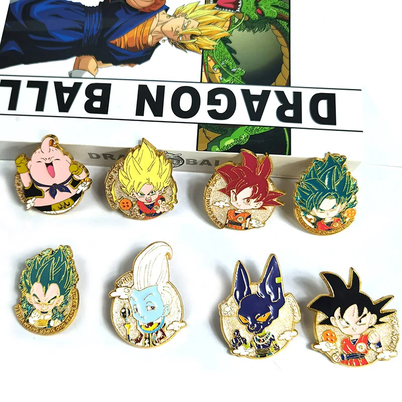 

Anime Dragon Ball Pins Cartoon Figure Brooch Son Goku Vegeta Super Saiyan Periphery Fashion Brooch Backpack Costume Accessories