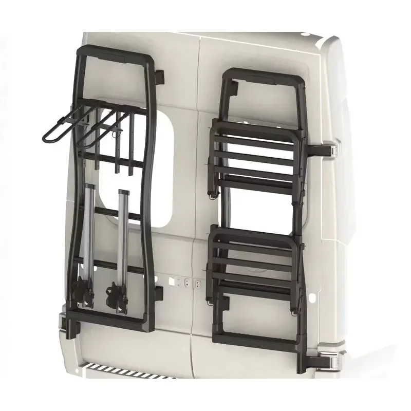 RV Camper Van Aluminum Rear Door Rack System with Bike Carrier Tire Rack Box Mount