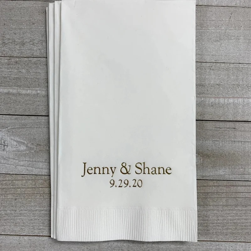 

50pcs Personalized Hand Guest Towels Paper Dinner Napkins Wedding Favors Hostess Gift Party Engagement Monogram Birthday Bar B