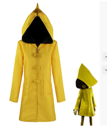 

Boys and Girls Cosplay Costume Anime Little Nightmare Cosplay SmallSix Cosplay Performance Costume Yellow Hooded Jacket Raincoat