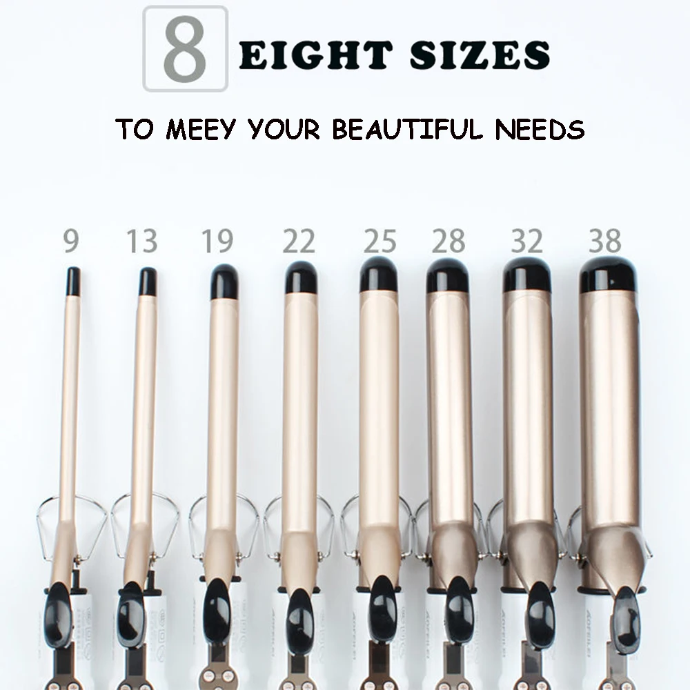 Roller Curls Wand Waver Electric Heating Wavy Hair Curler Hair Crimper Curling Iron LCD Temp Display Fashion Hair Styling