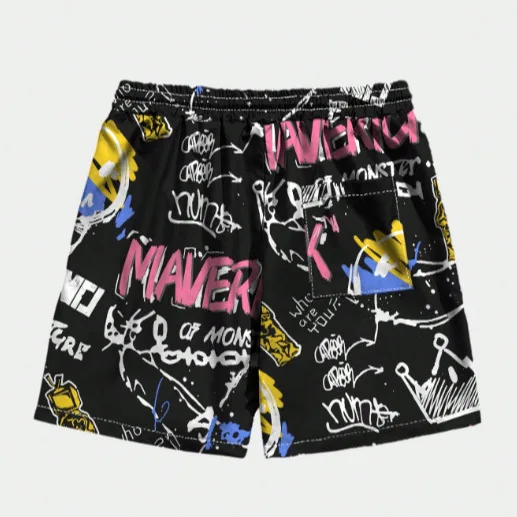 Letter Graffiti Graphic Shorts Men Women Y2k Harajuku Quick Dry Gym Shorts Fitness Fashion Oversize Short Pants Trunks Summer