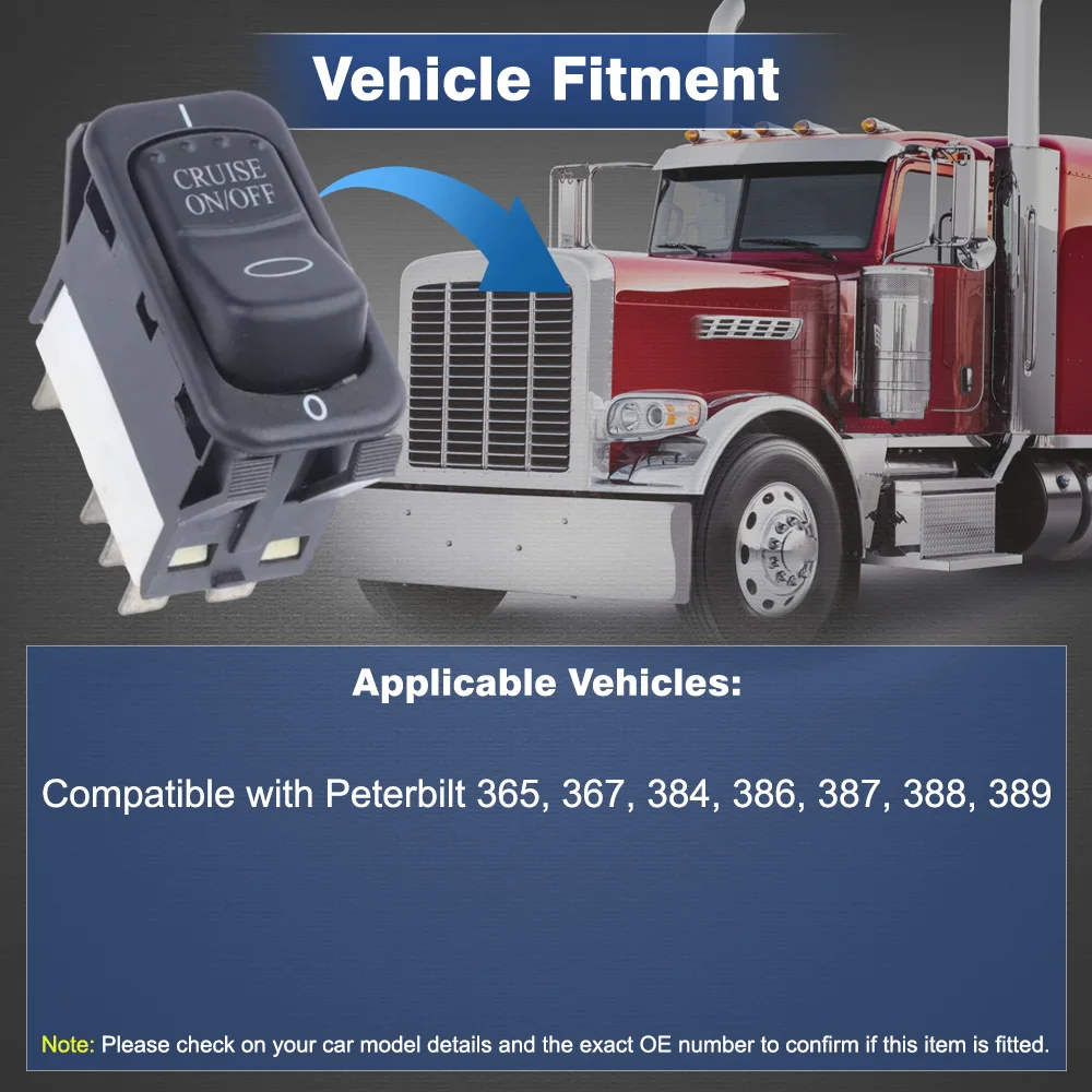 

8 Pins Cruise Control Switch Button for Peterbilt 365 367 384 386 387 388 389 57775606 8961K1955