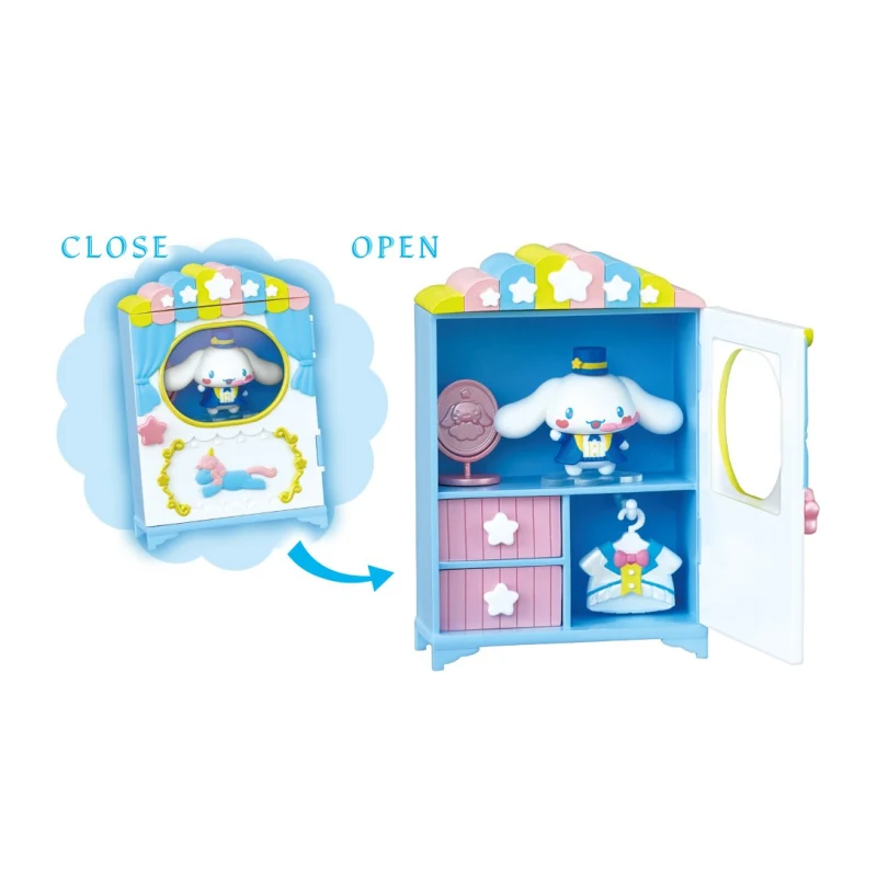 RE-MENT Sanrio Big Eared Dog Cinnamon Dog Blind Box Mini Closet Wardrobe Collectible Action Figure Toy for Play And Display
