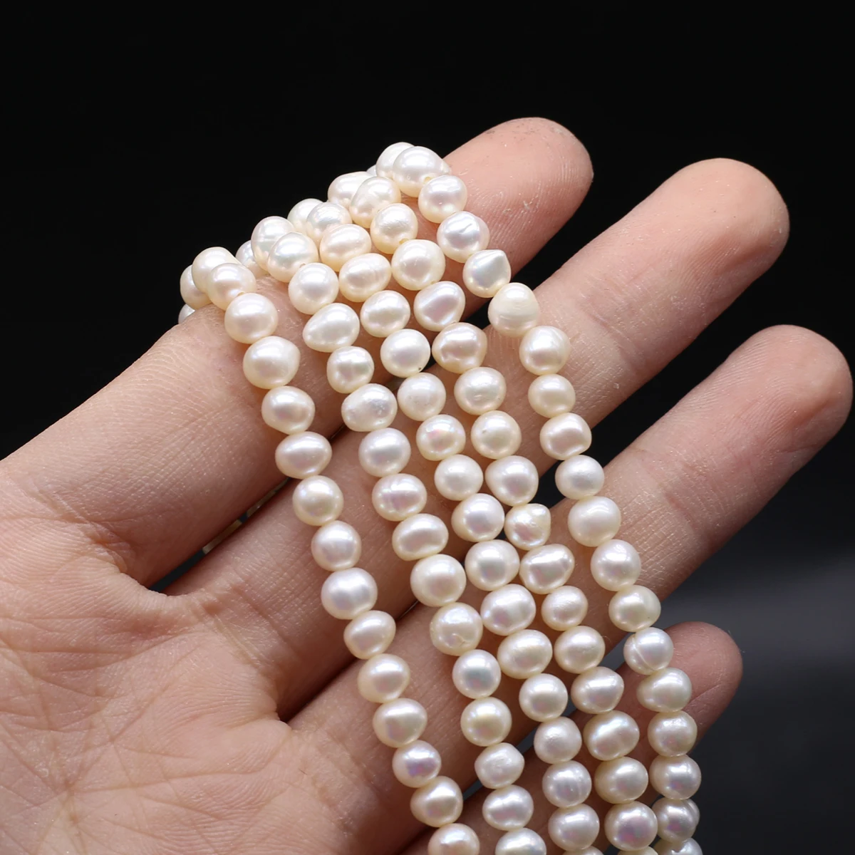 Fine Natural Zhuji Freshwater Culture Pearl Beads Small Loose Oval Pearl Bead for Jewelry Making Diy Necklace Bracelets