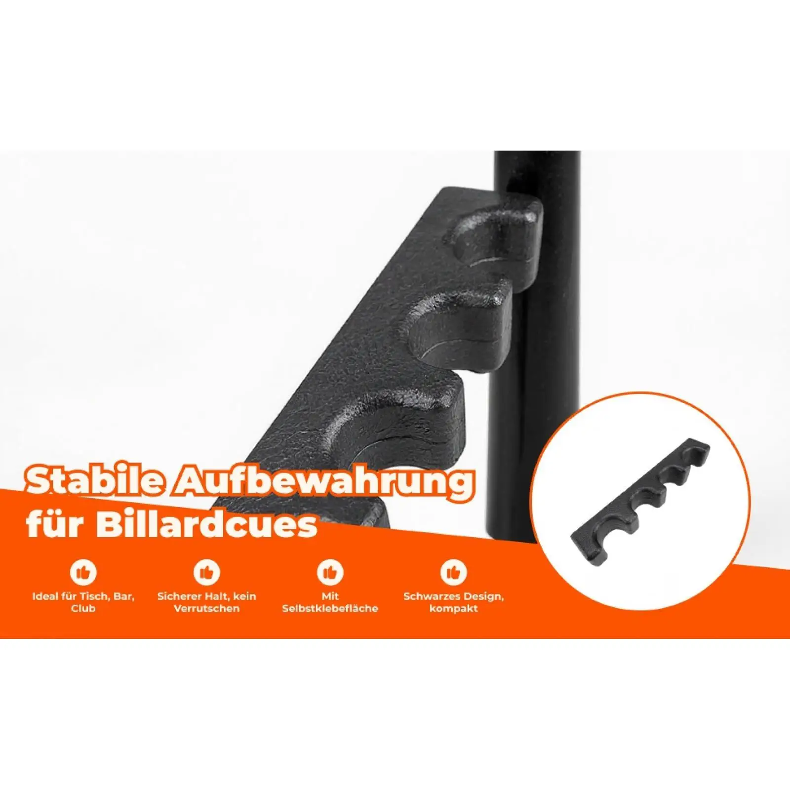 

Pool Cue Holder for Table Vertical Support Nonslip Professional Sticky Cue Rest