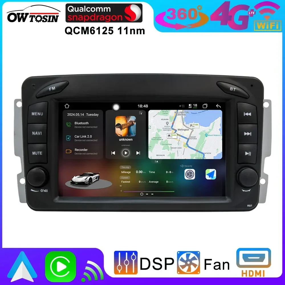 Android 13 12+256G Car GPS Radio For Mercedes Benz C CLK Class W203 S203 C209 W209 Bluetooth 5.0 Head Unit 360 Camera CarPlay