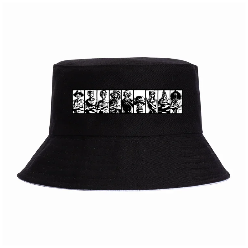 One Piece Luffy Bucket Hats Fashion New High Quality Women Men Hiphop Cool Lady Male Summer Casual Fisherman Cap Outdoor Sun Cap