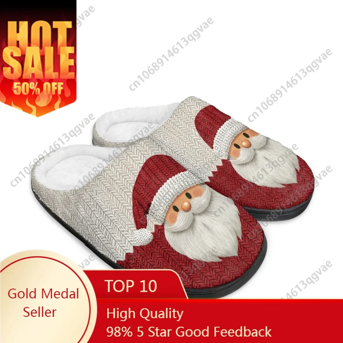 

New Models for 2025 Santa Claus Knitted Pattern Home Cotton Slippers Mens Womens Teenager Plush Bedroom Keep Warm Custom Slipper