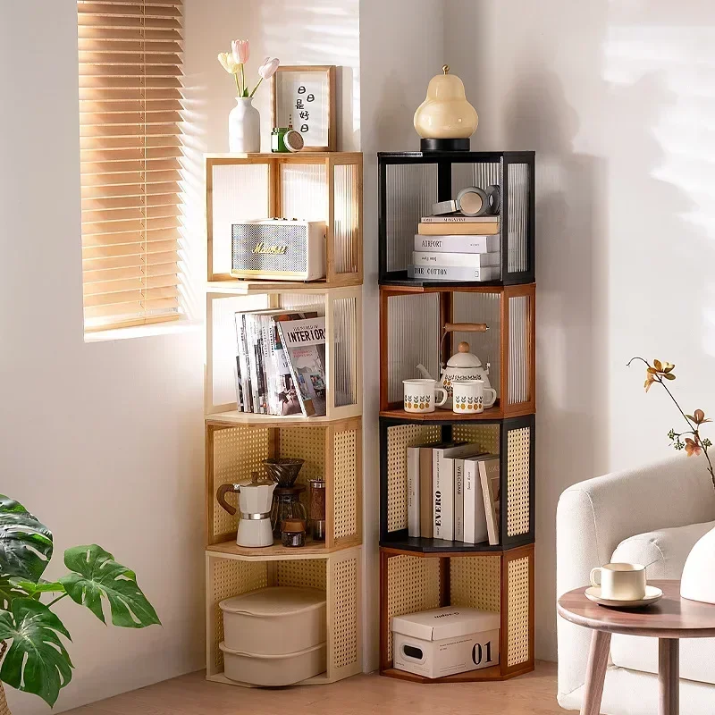 Stabiles, kombinierbares Bücherregal aus Massivholz, Aufbewahrungsschrank, einfaches Regal, Kinderbücherregal
