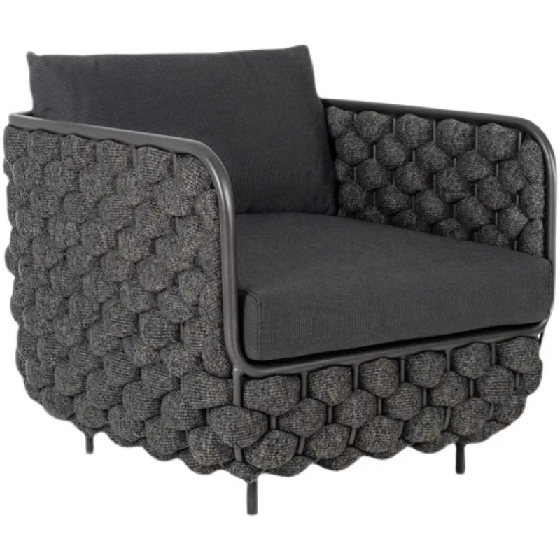 

Simple modern outdoor leisure rattan sofa courtyard garden villa outdoor sun protection waterproof terrace rattan chair furnitur