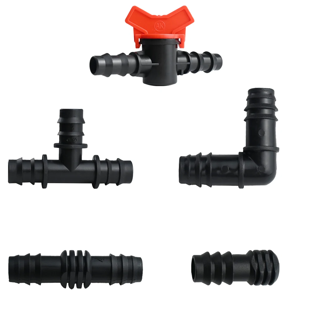 

1/2" Drip Irrigation Fittings Kit Straight Tee Elbow Plug For 1/2 Inch 16MM Tubing Garden Watering Hose Connect Pack 10 Pcs