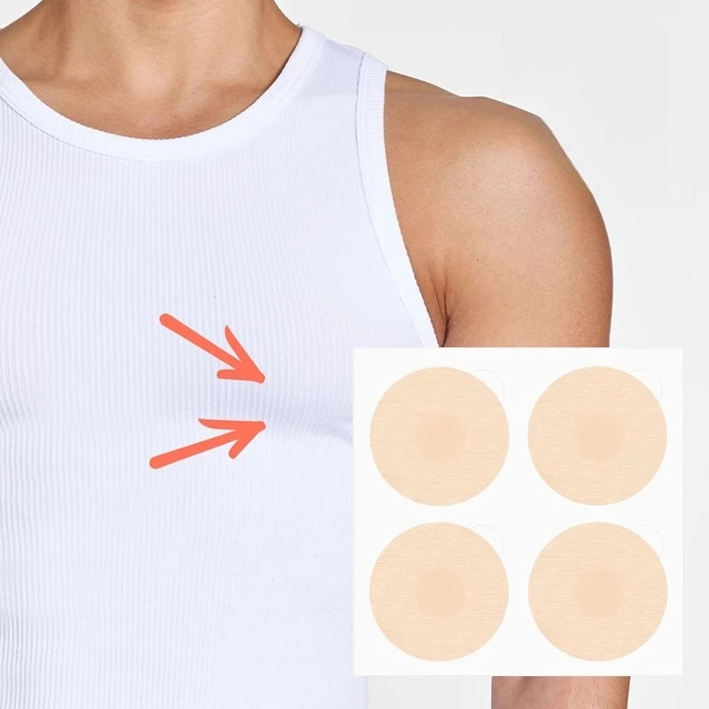 Men Disposable Thin Nipple Covers Invisible Anti-protrusion Chest Pads Breathable Sweatproof Stickers for Male Daily Shirts Wear